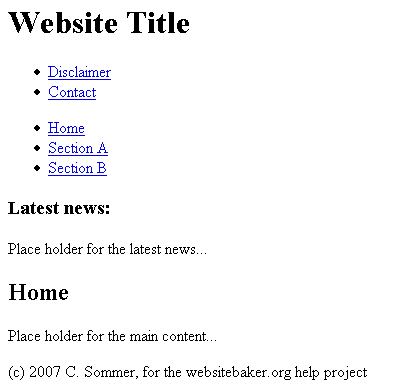 index.html without external stylesheets